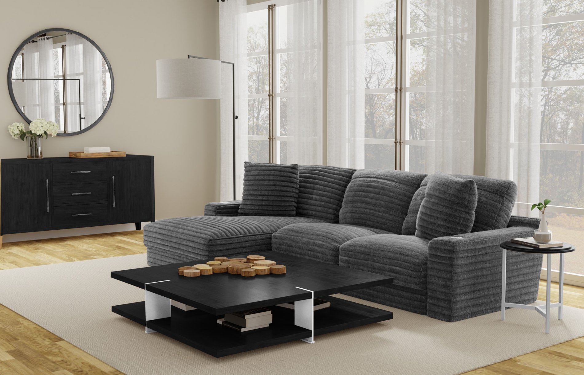 3045 Oyster Sectional - Click Image to Close