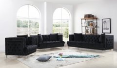 97080 Lucas Black - 2PC or 3PC Sofa, Loveseat & Chair